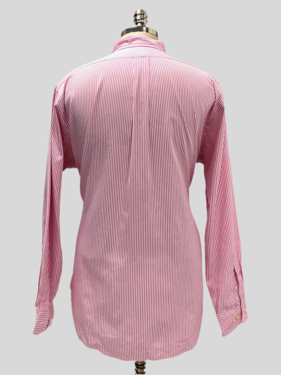 Camisa de botones Polo Ralph Lauren 🏇🏼 con patrón de rayas en color rosado y blanco Talla XL Entalle Clásico