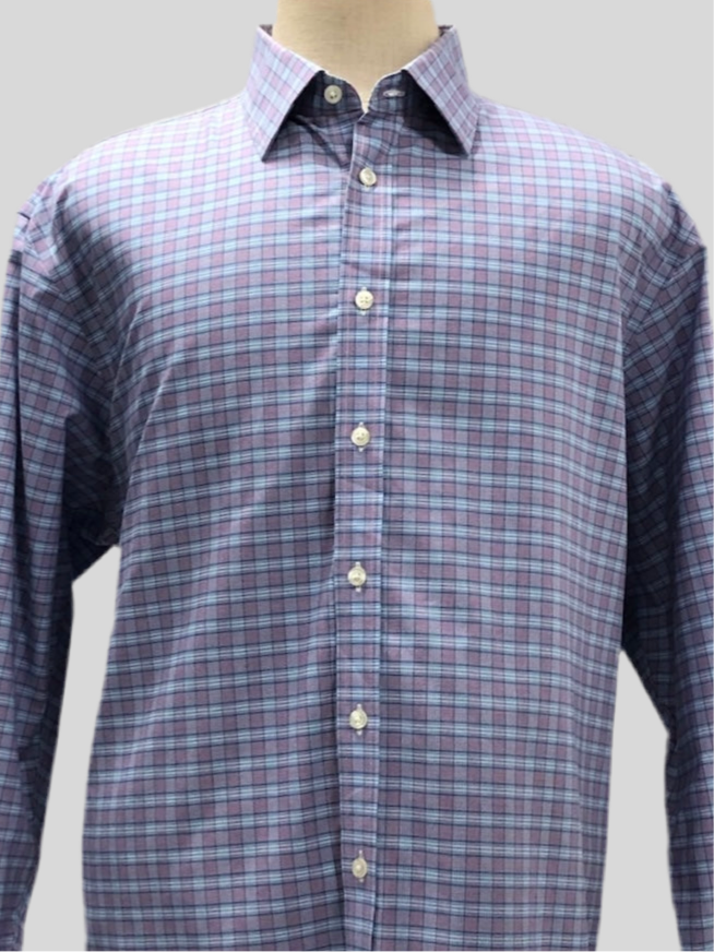 Camisa de botones Charles Tyrwhitt 🇬🇧 de cuadros azul, morado y blanco Talla XXL Entalle Clásico (ver descripción)