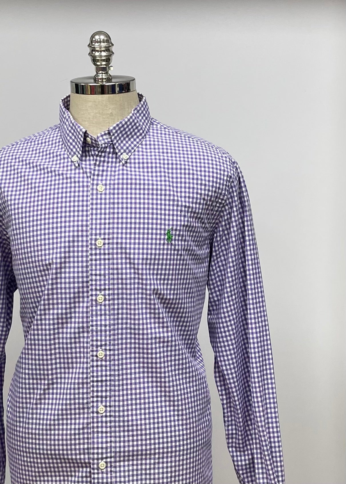 Camisa de botones Polo Ralph Lauren 🏇🏼 con cuadros en color morado y blanco Talla XL Entalle Regular