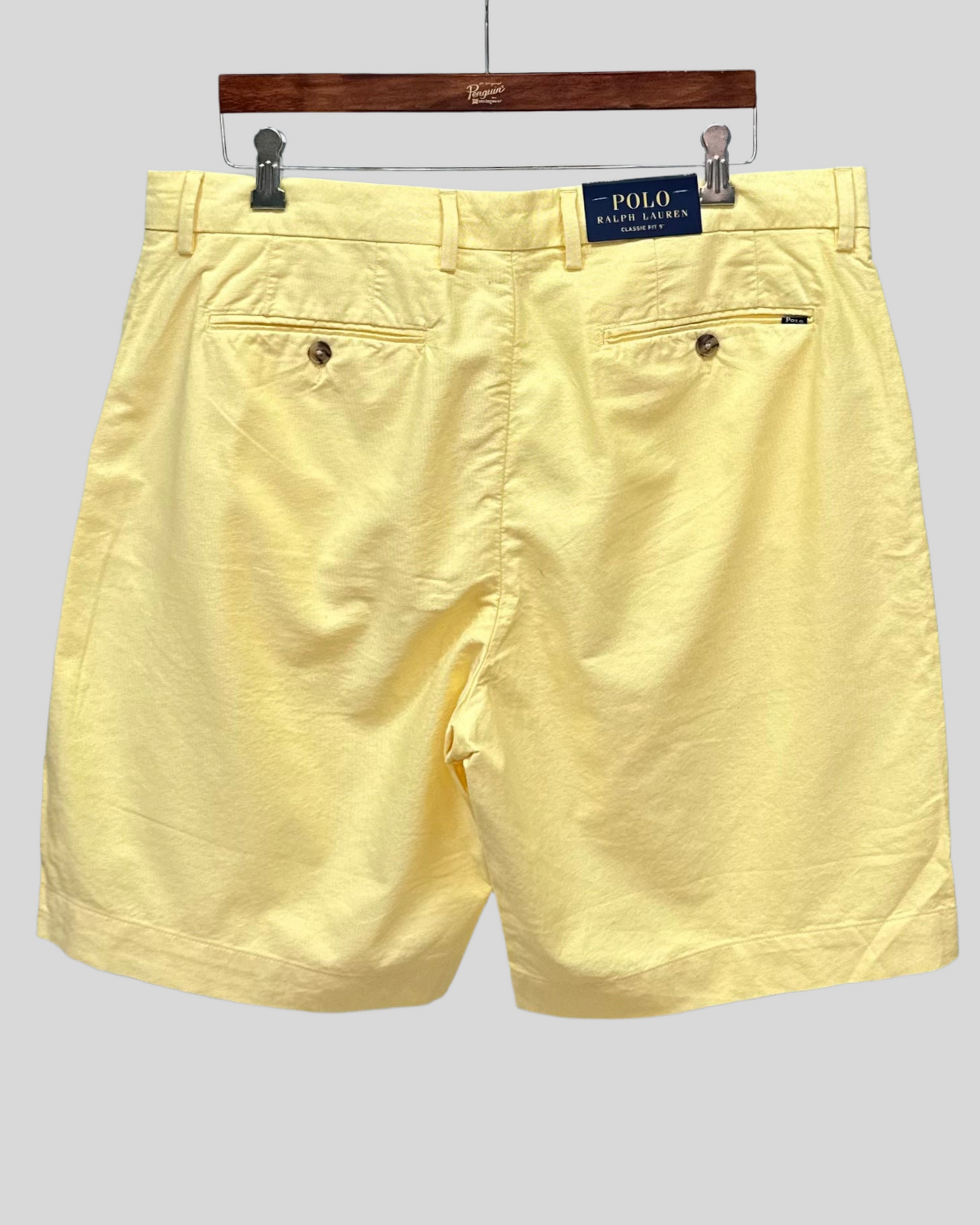 Short Casual Polo Ralph Lauren color amarillo claro Talla 36