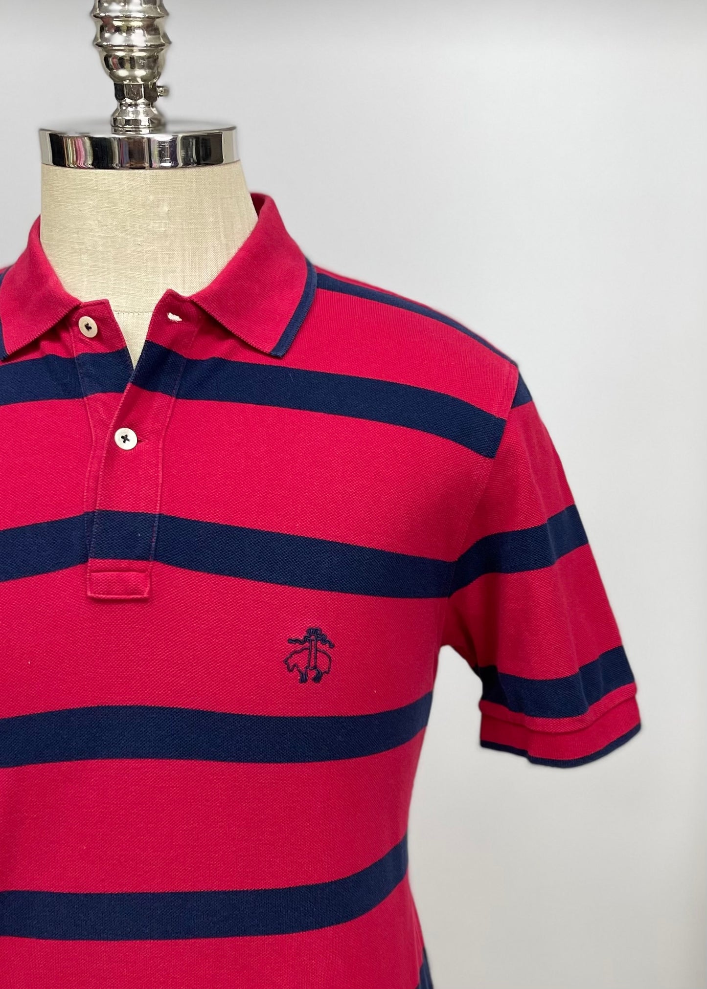 Camiseta Polo Brooks Brothers 🐑 con patrón de rayas rojo y azul navy Talla M Entalle Regular