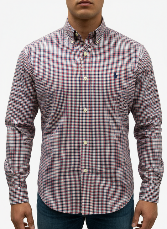 Camisa de botones Polo Ralph Lauren 🏇🏼 de cuadros rojo, azul y blanco Talla M Entalle Regular