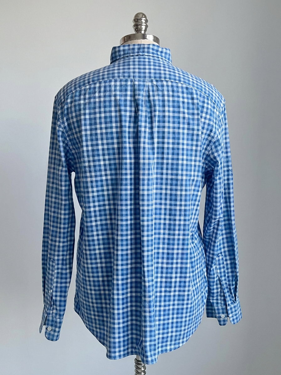 Camisa de botones Vineyard Vines 🐳 de cuadros en color azul y celeste Talla L Entalle Clásico