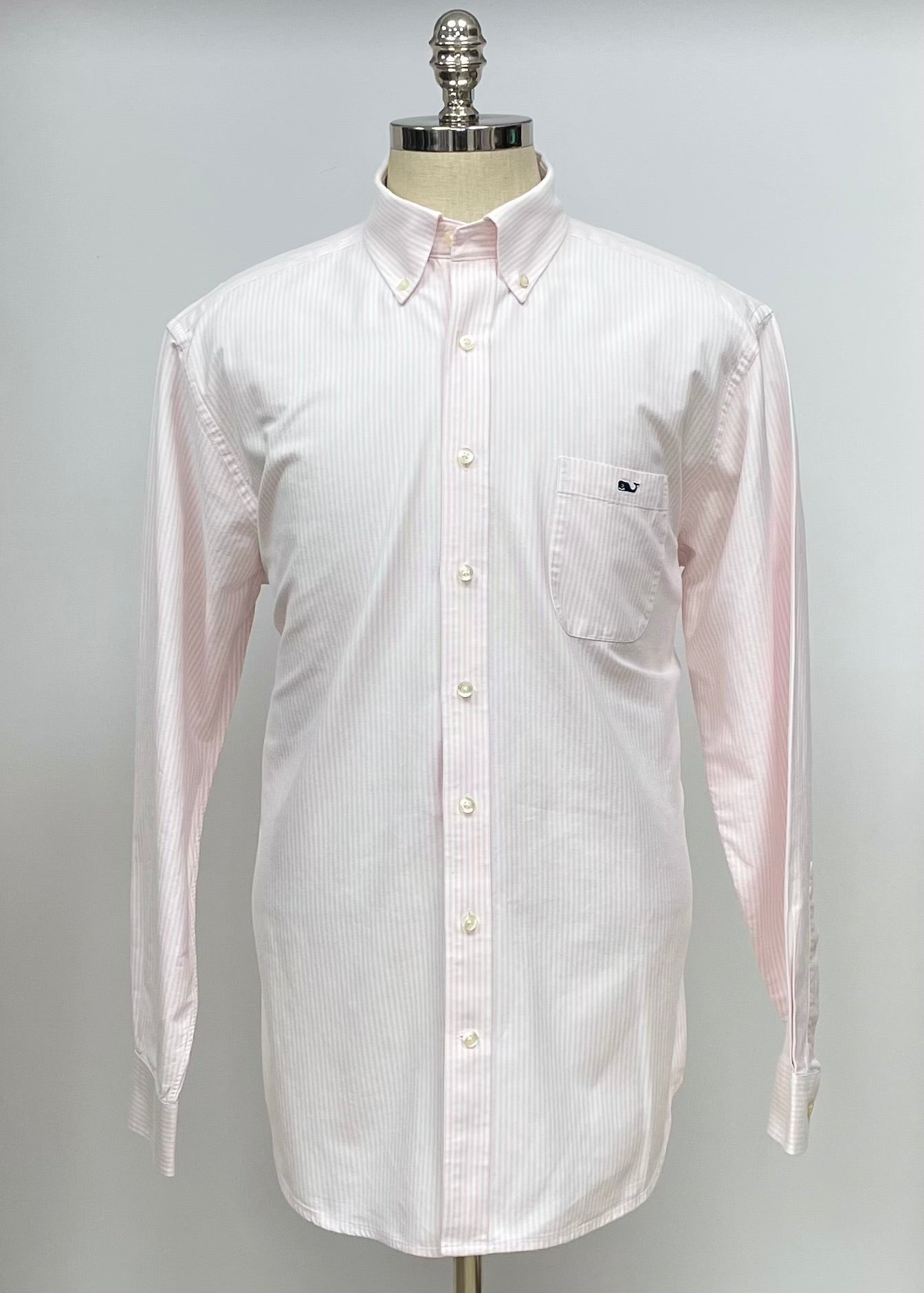 Camisa de botones Vineyard Vines 🐳 con patrón de rayas en color rosado claro y blanco Talla XL Entalle Slim Fit