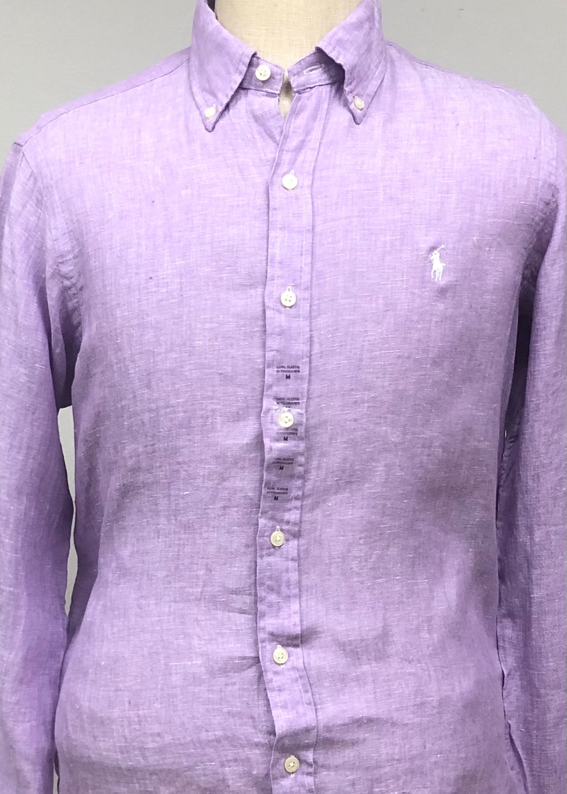 Camisa de botones Polo Ralph Lauren 🏇🏼 De Lino en color lila Talla M Entalle Clásico