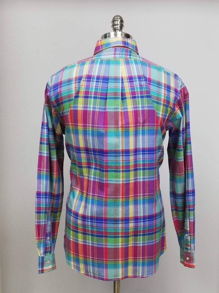 Camisa Polo Ralph Lauren 🏇🏼 con patrón de cuadros multicolor Talla L Entalle Regular