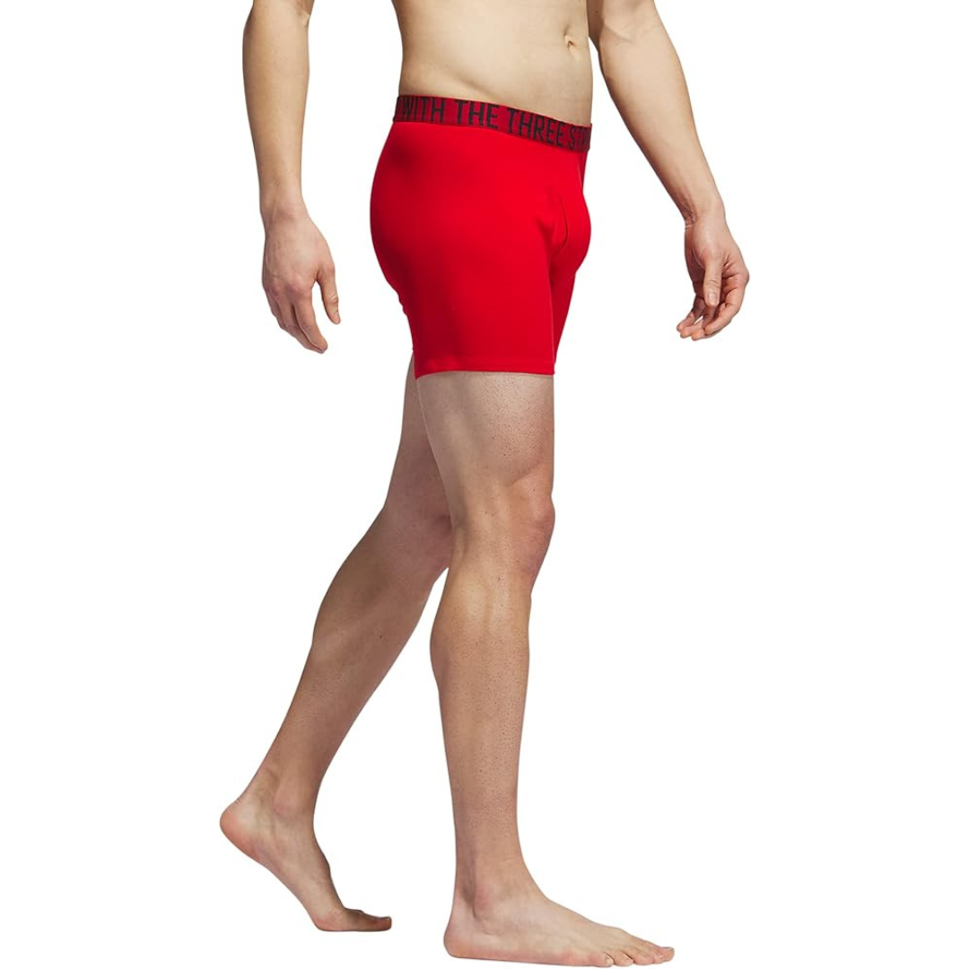 Boxers Briefs Adidas Tela Stretch Cotton color gris y rojo Talla L