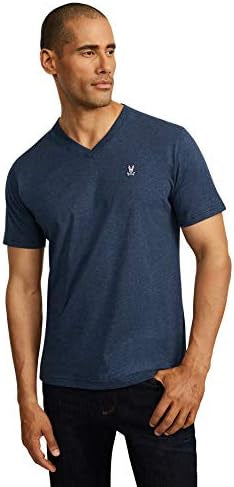 Camiseta cuello V Psycho Bunny 🐰 color azul grisáceo con logo tradicional bordado Talla L