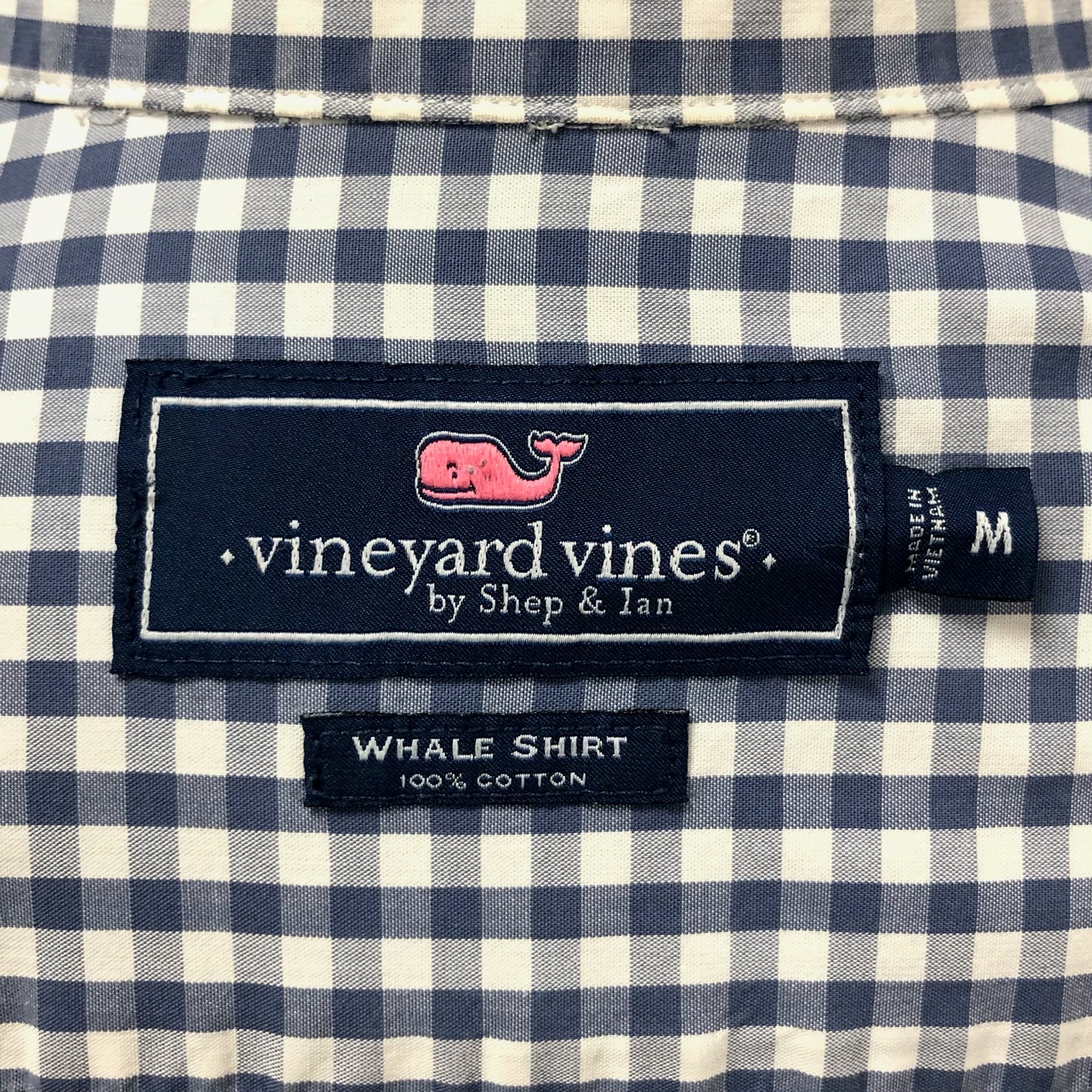Camisa de botones Vineyard Vines 🐳 de cuadros en color azul, y blanco Talla M Entalle Regular (ver descripción)