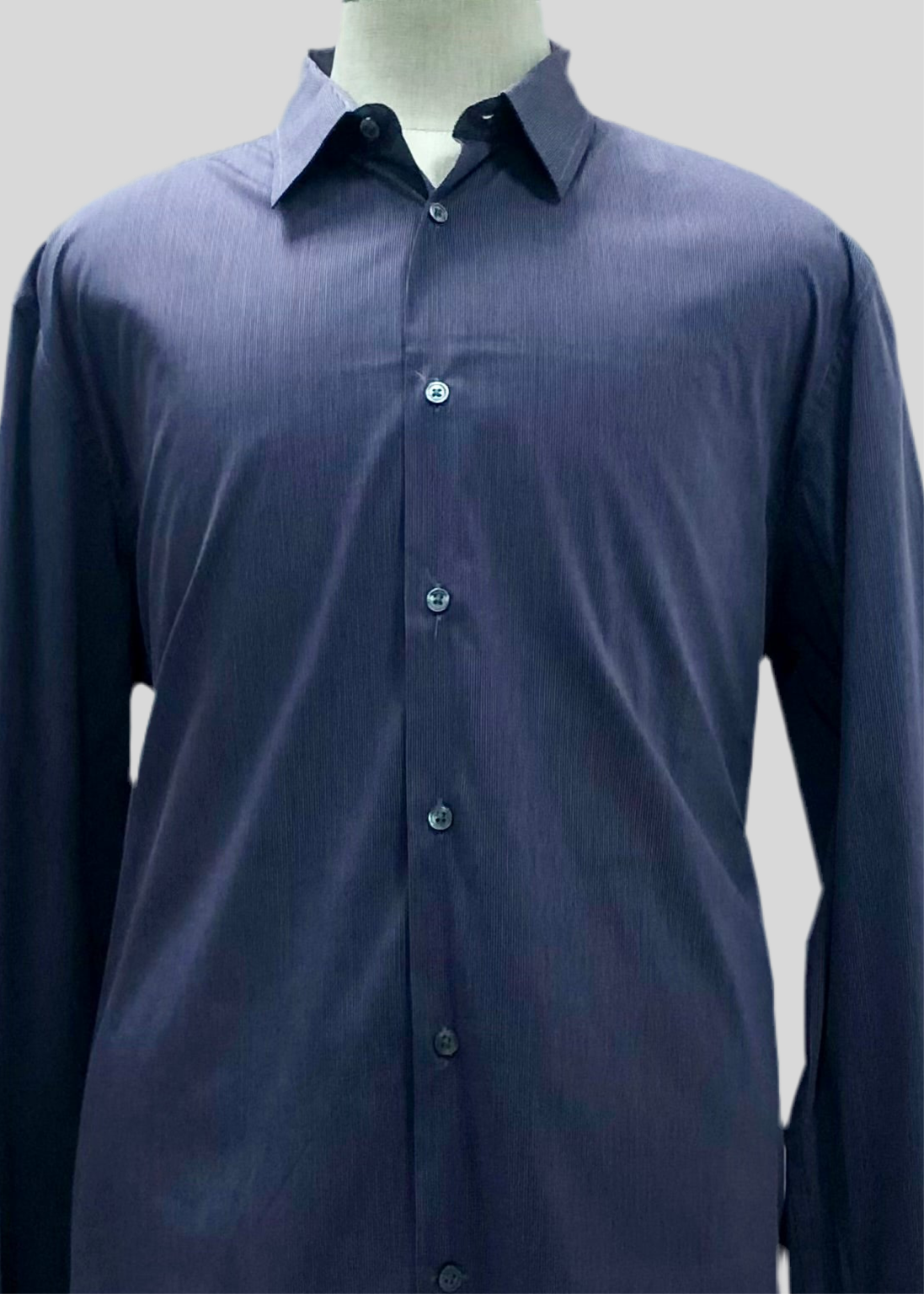 Camisa de botones John Varvatos 🇺🇸 con finas rayas en color morado y blanco Talla L Regular