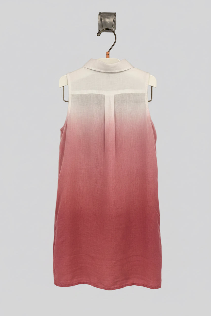 Vestido de niña Polo Ralph Lauren🏇 De lino en color blanco con degradado en rojo Talla 6