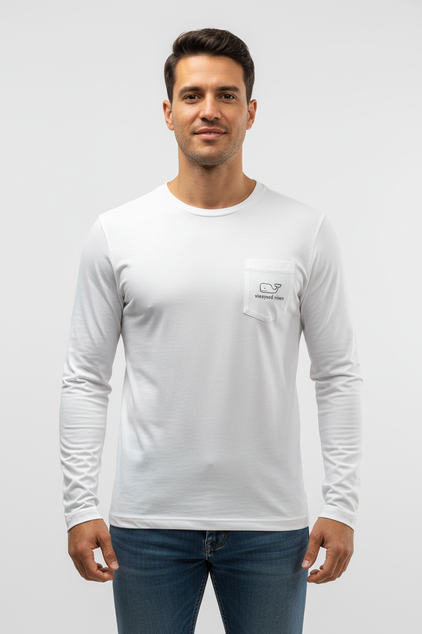 Camiseta cuello redondo Vineyard Vines 🐳 color blanco con Diseño de ballena Talla S