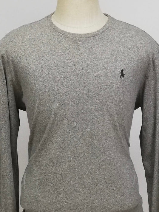 Camiseta cuello redondo Polo Ralph Lauren 🏇🏼 color gris claro manga larga Talla L Entalle Regular