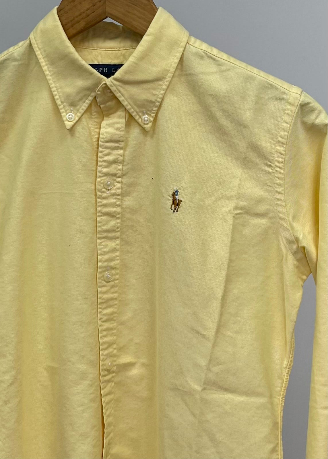 Camisa de mujer Polo Ralph Lauren 🏇🏼 Oxford color amarillo Talla S Entalle Slim Fit