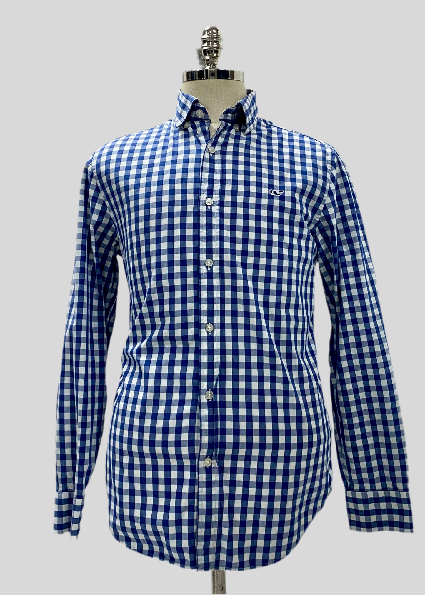 Camisa Vineyard Vines 🐳 con patron cuadros en color azul y blanco Talla M Entalle Regular
