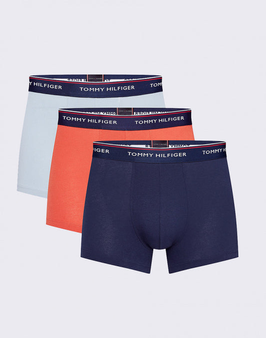 Paquete de 3 Boxer Briefs Tommy Hilfiger 🇺🇸  Tela algodón stretch color naranja, gris y negro Talla S y XL