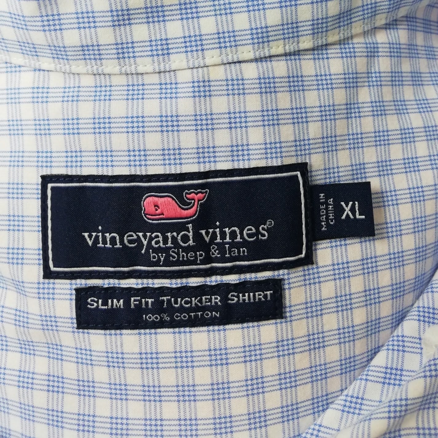 Camisa de botones Vineyard Vines 🐳 con patrón de cuadros multicolor Talla XL Entalle Slim Fit