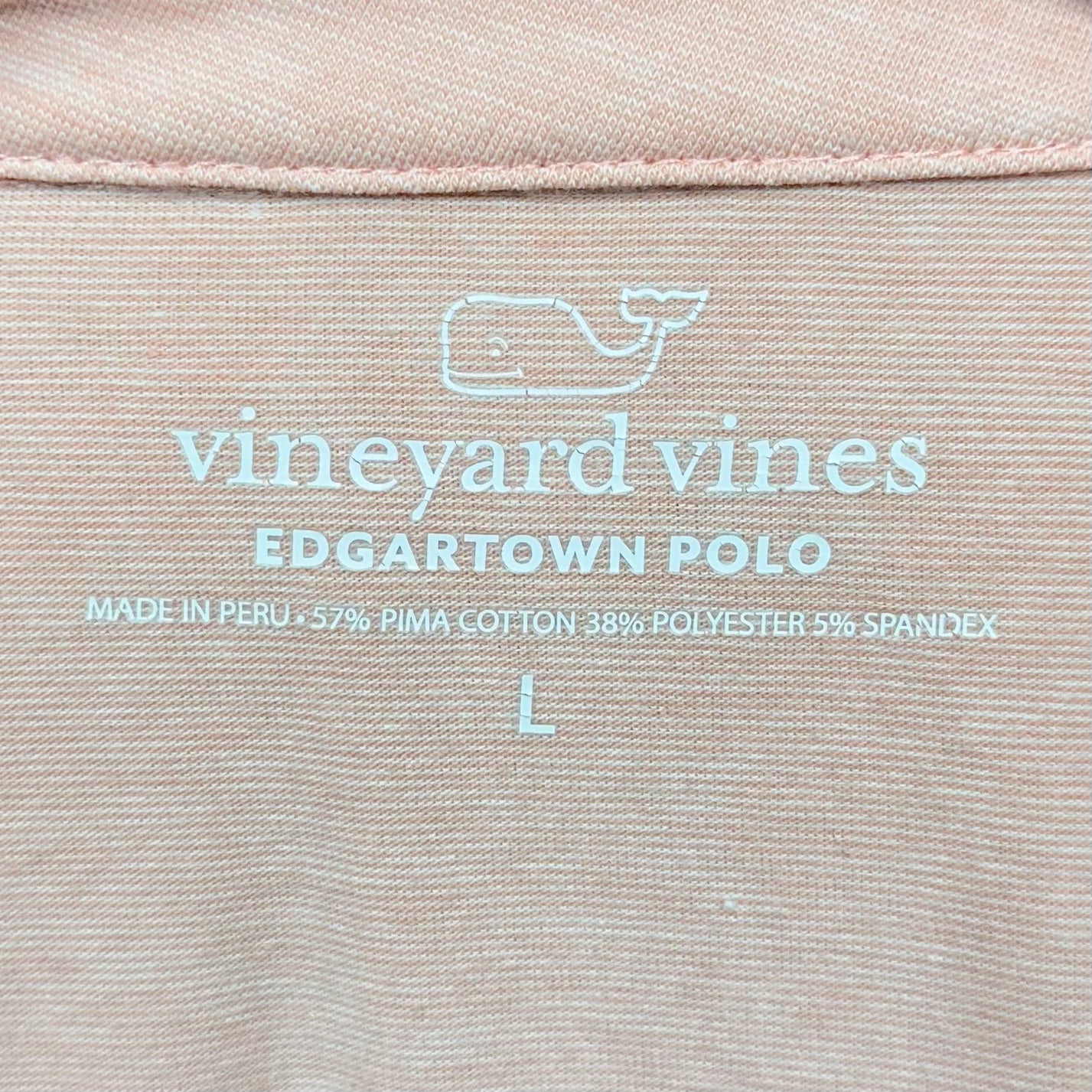 Camiseta Polo Vineyard Vines 🐳 con diseño de finas rayas en color salmón Talla L Entalle Regular