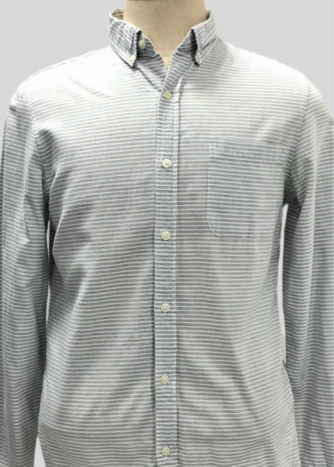 Camisa de botones Vineyard Vines 🐳 De lino de rayas en color gris y blanco Talla S Entalle Slim Fit