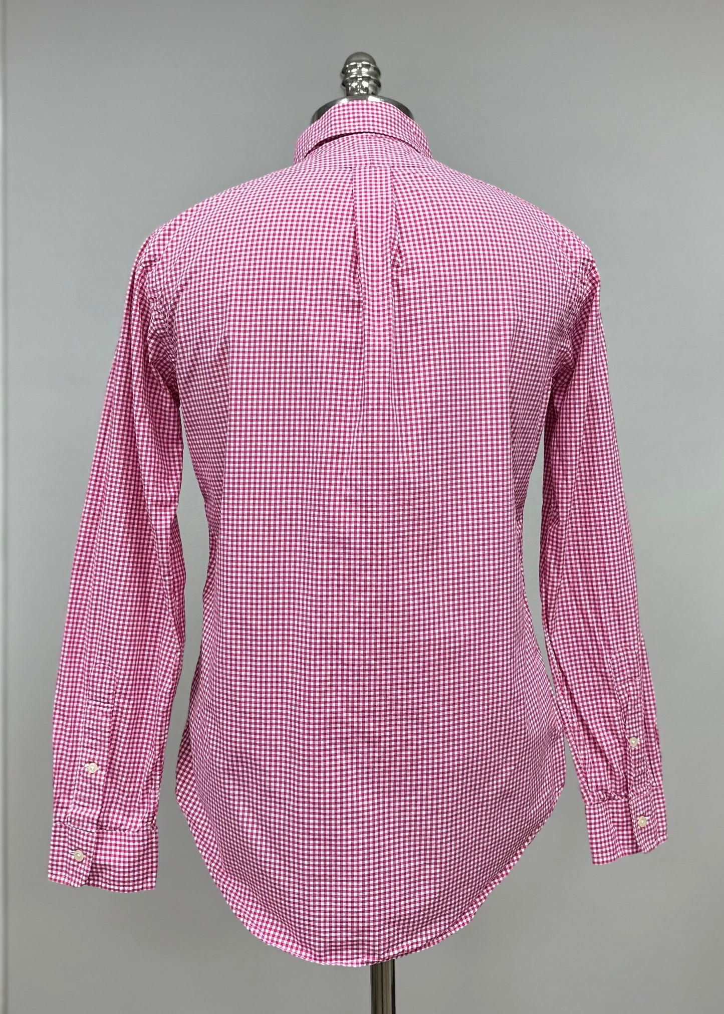 Camisa Polo Ralph Lauren 🏇🏼 con patron de cuadros gingham rosado y blanco Talla L Entalle Regular