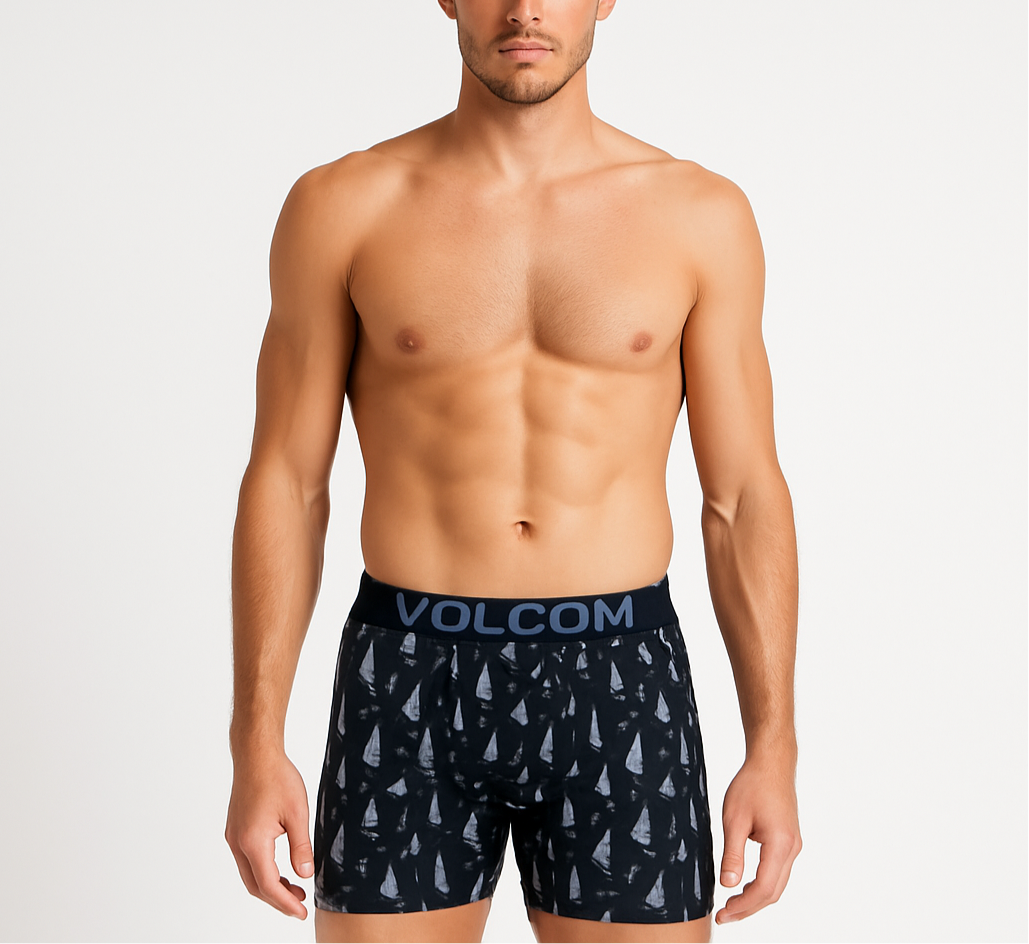 Boxers Briefs Volcom 🏄🏽‍♂️ Tela Performance color negro y diseño tríptico Talla L