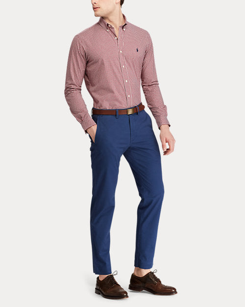 Camisa Polo Ralph Lauren 🏇🏼 Oxford con patron de cuadros gingham rojo y blanco Talla M Entalle Slim Fit