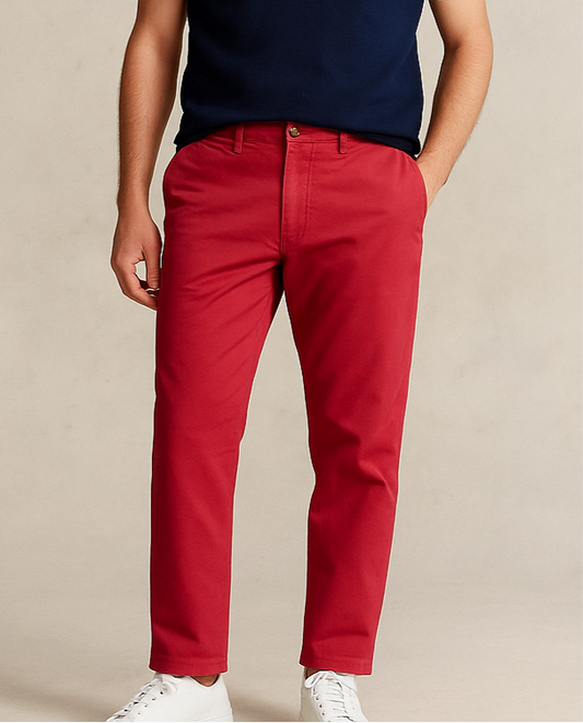 Pantalon casual Tommy Hilfiger color rosado magenta Talla 32x32 Corte Custom Fit