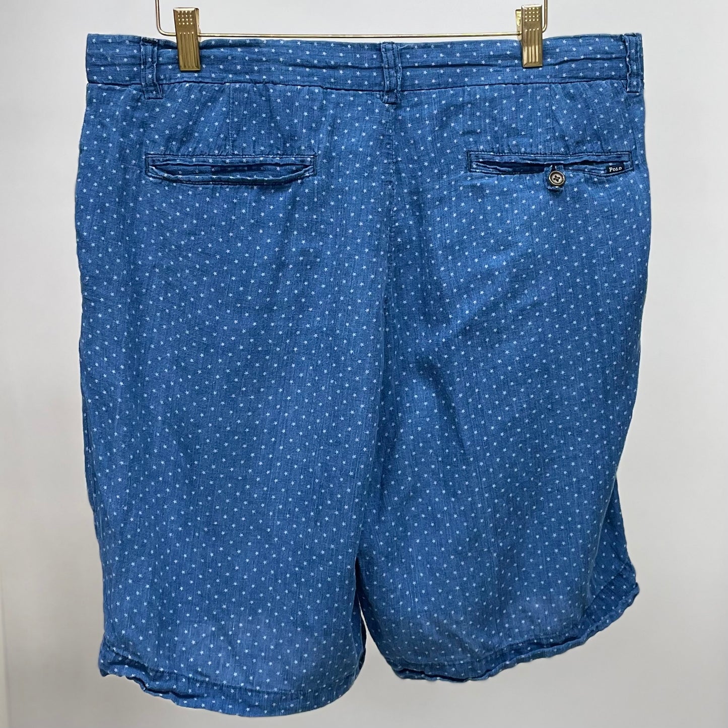 Short Casual Polo Ralph Lauren de lino color azul y puntos blancos Talla 33