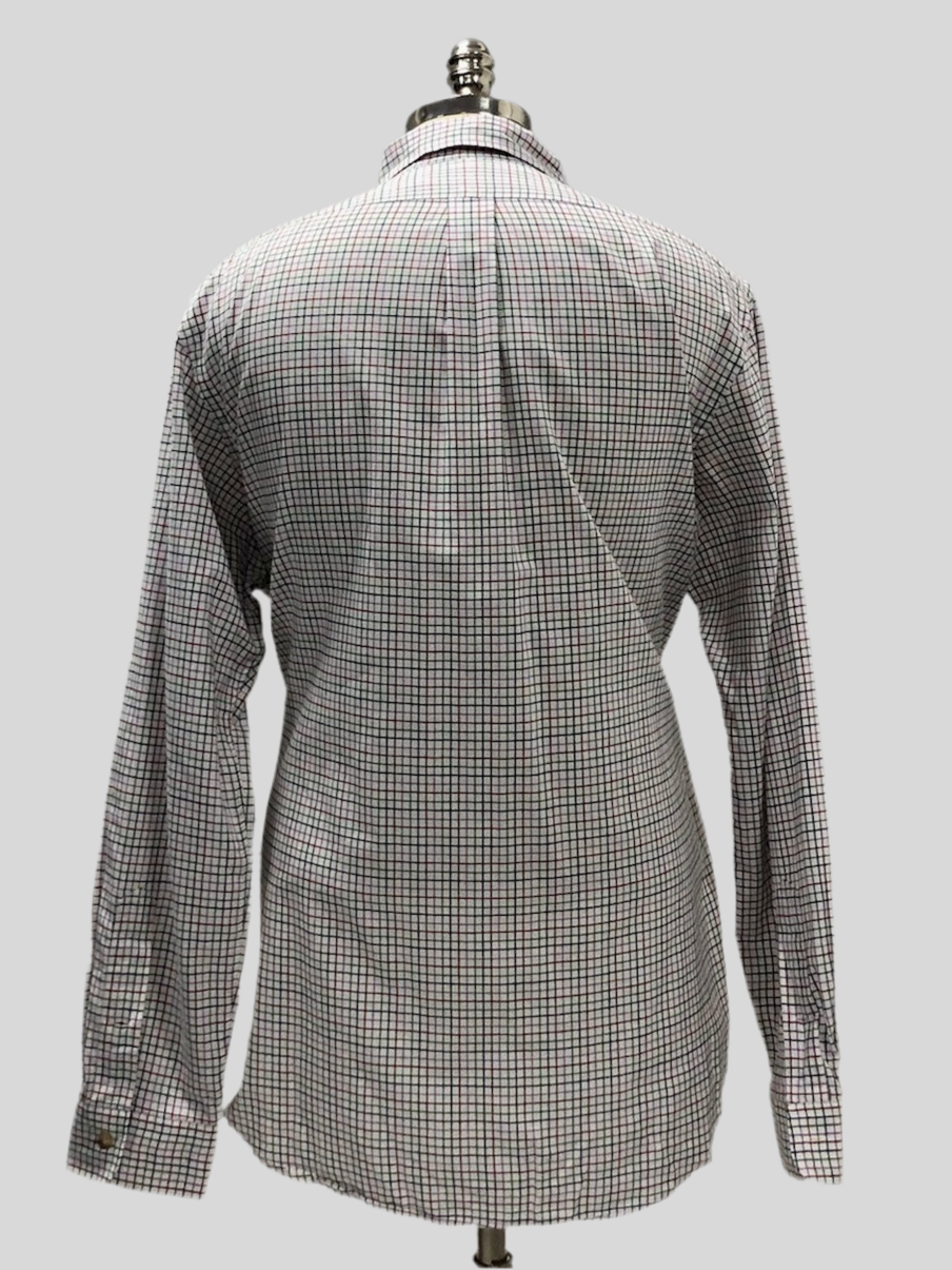 Camisa de botones Polo Ralph Lauren 🏇🏼 color blanco de cuadros en color verde, rojo y azul Talla XL Entalle Regular