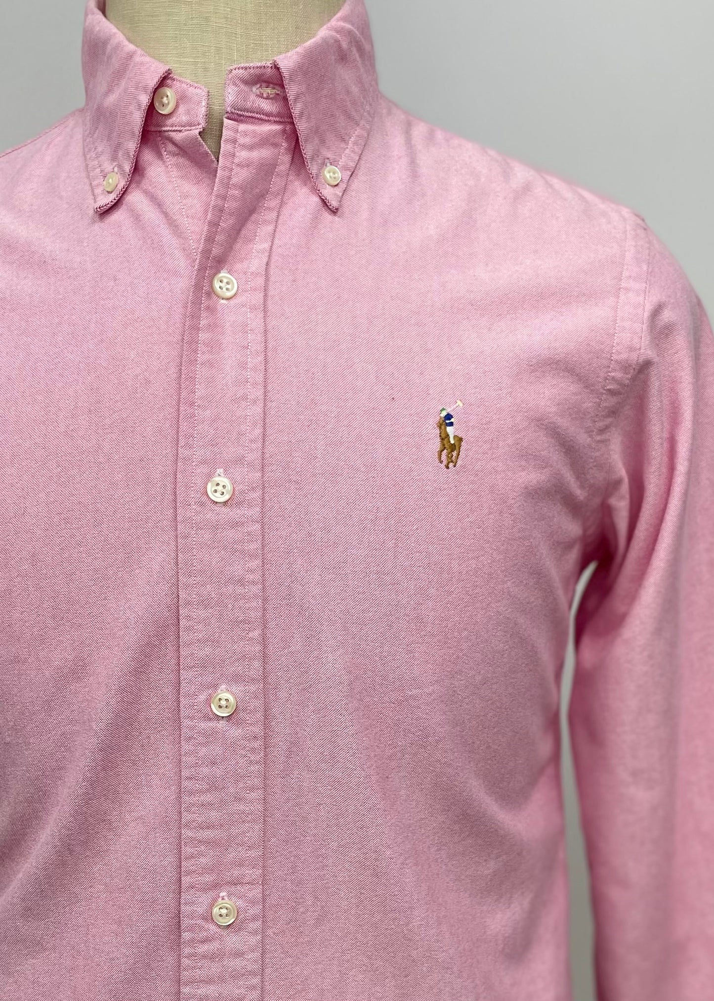 Camisa de botones Polo Ralph Lauren 🏇🏼 Oxford en color rosado Talla S Regular