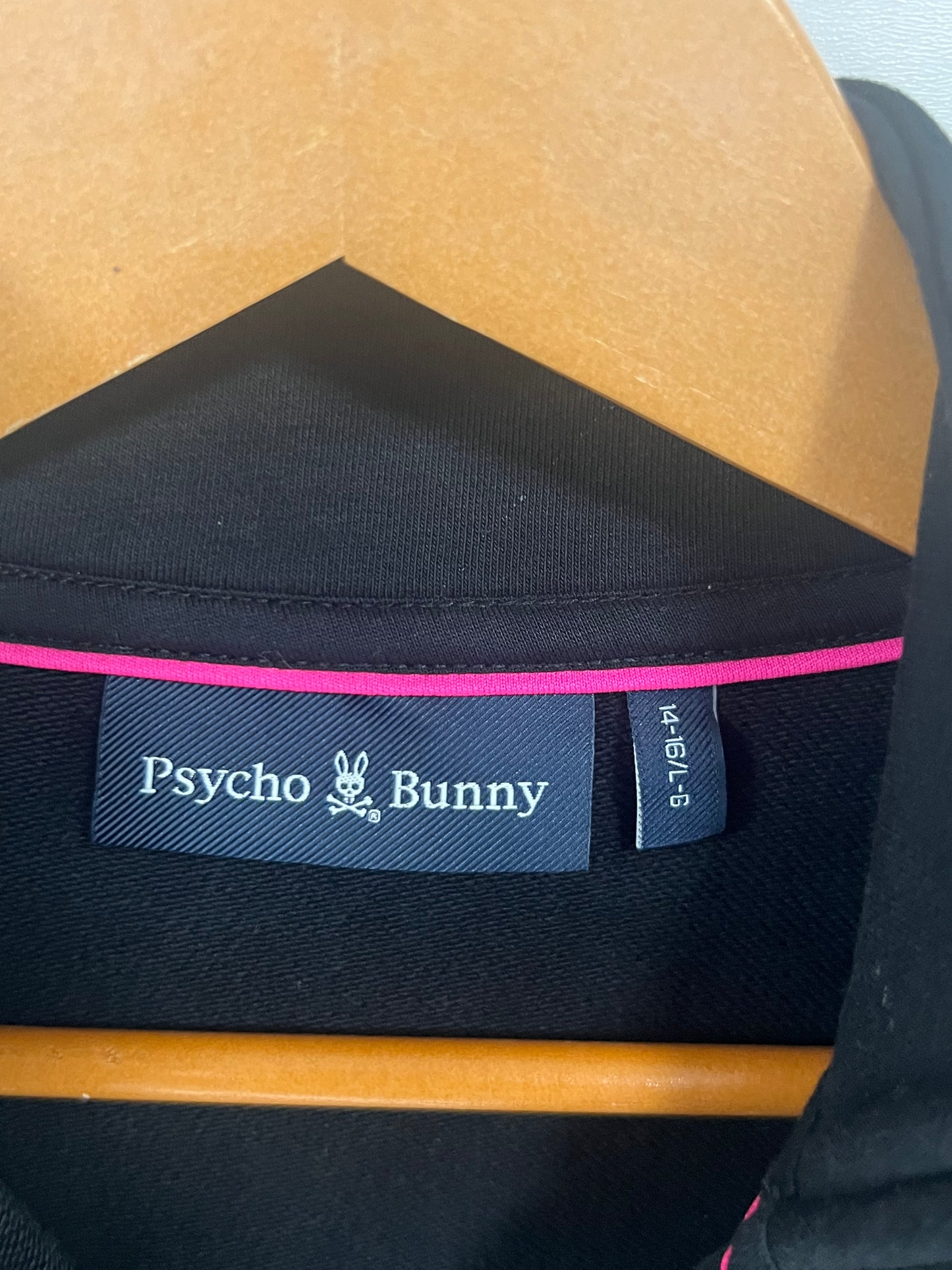 Sueter Jersey de niño Psycho Bunny 🐰 color negro con logo negro Talla L