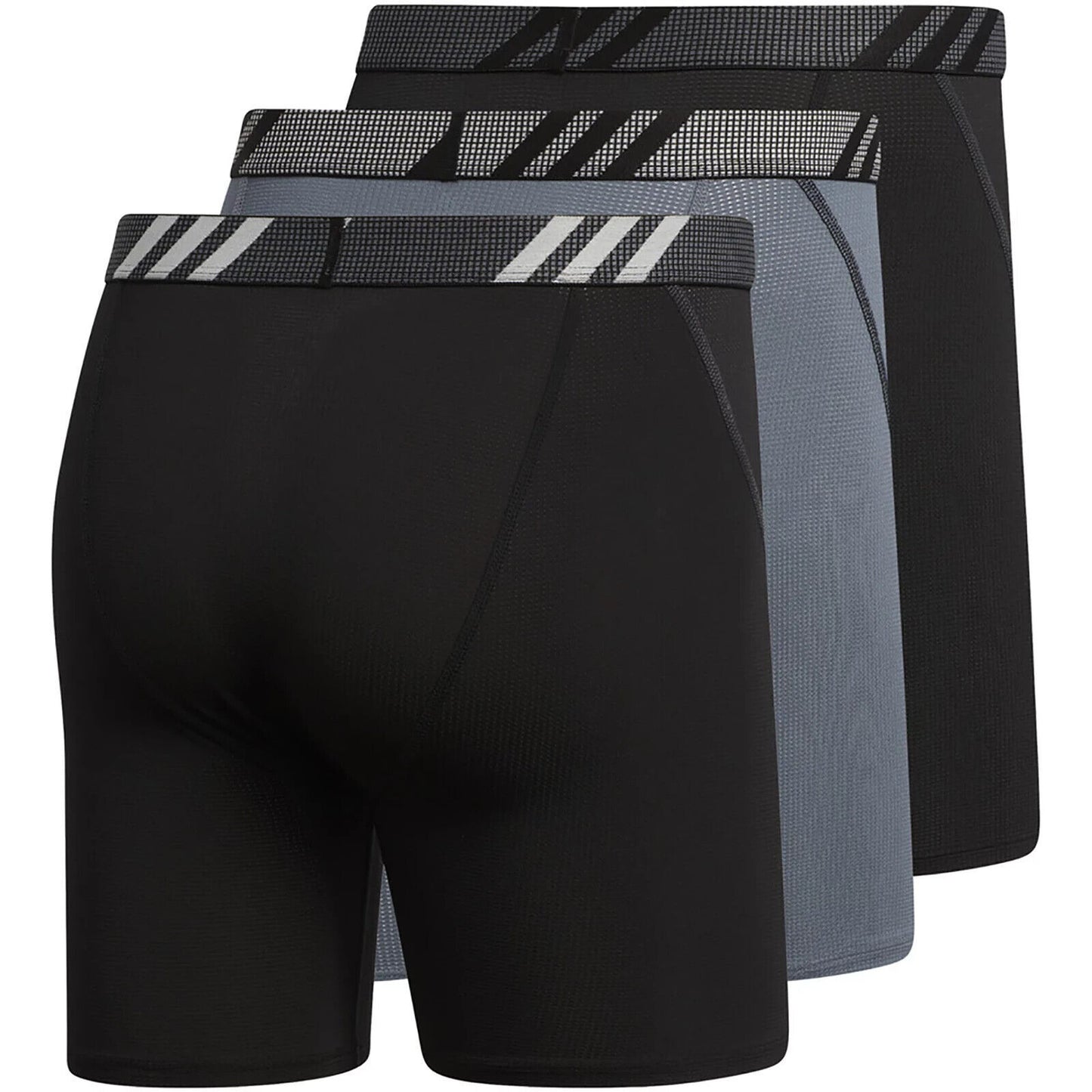 Combo de 3 Boxers Briefs Adidas Tela Performance color Negro y gris Talla 3XL