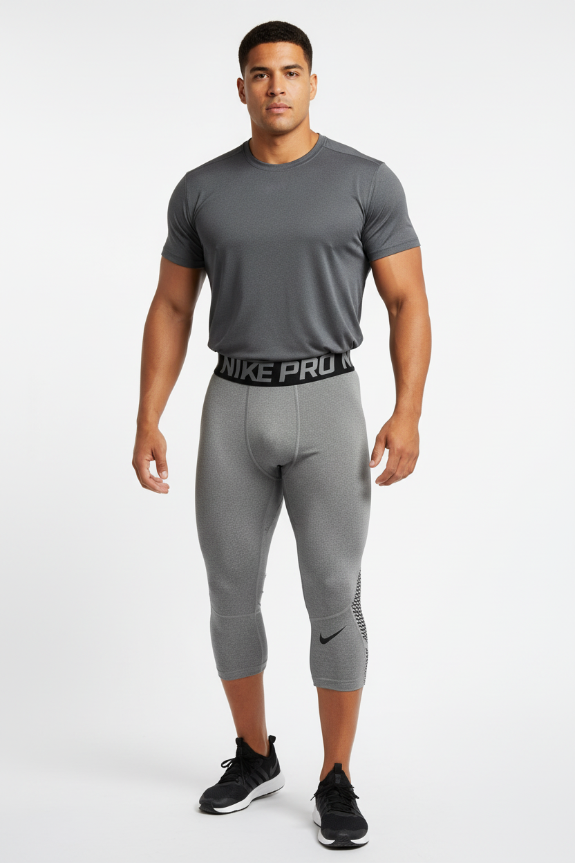 Mallas de entrenamiento licra Nike ✔️ Pro Dri-FIT 3/4 para hombre en Color gris Talla S