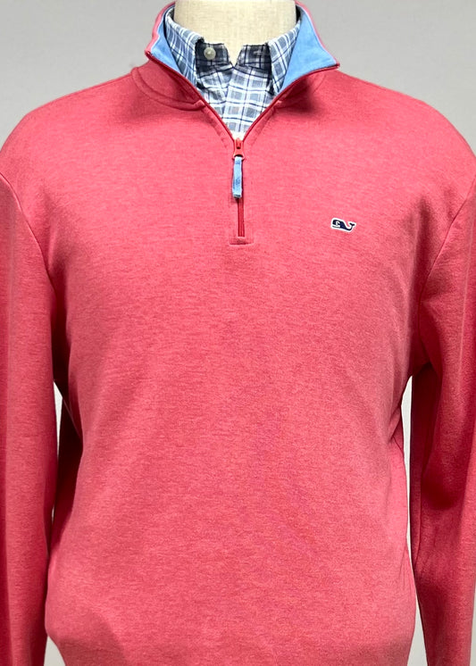 Sueter Jersey Vineyard Vines 🐳 color rosado magenta con logo azul navy Tela algodón Pima Talla  M