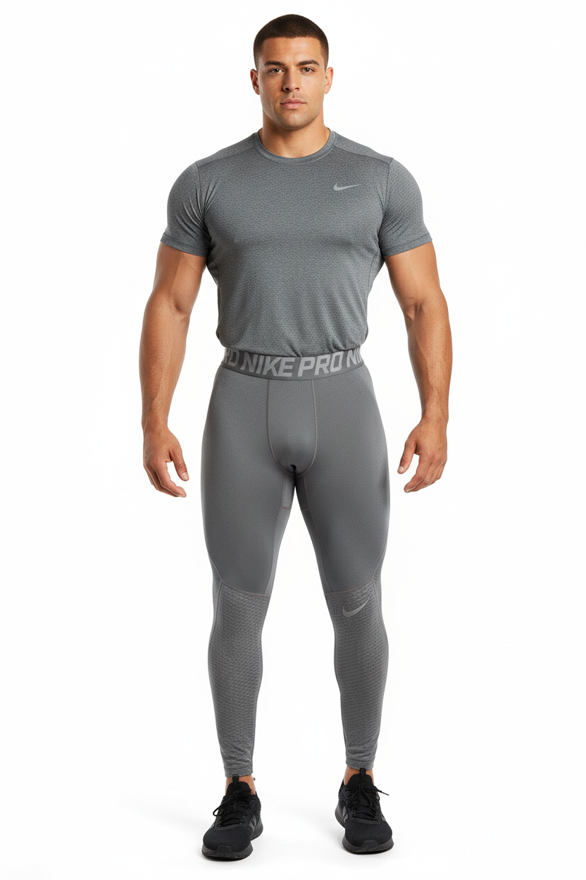 Malla de entrenamiento licra Nike ✔️ Pro Dri-FIT de hombre en Color gris plateado cintura gris Talla L