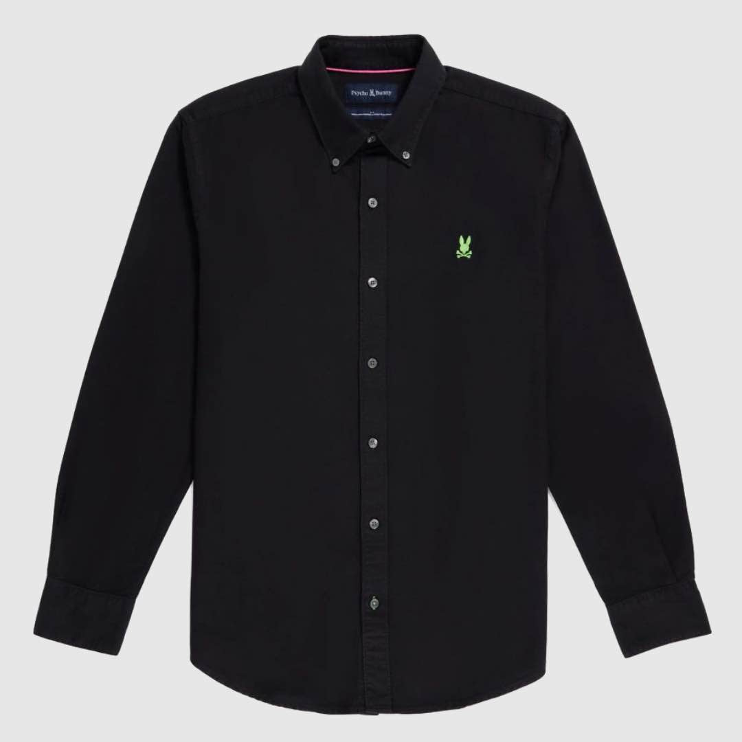 Camisa de botones Psycho Bunny 🐰  Oxford Color negro con logo tradicional Talla L y XL Entalle Regular