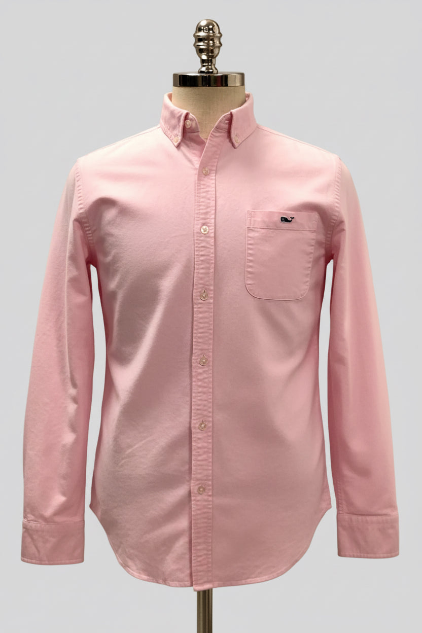 Camisa de botones Vineyard Vines 🐳 Oxford Color rosado claro Talla S Entalle Slim Fit (ver descripción)