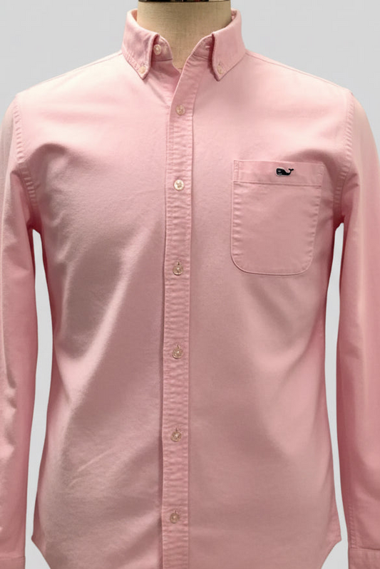 Camisa de botones Vineyard Vines 🐳 Oxford Color rosado claro Talla S Entalle Slim Fit (ver descripción)
