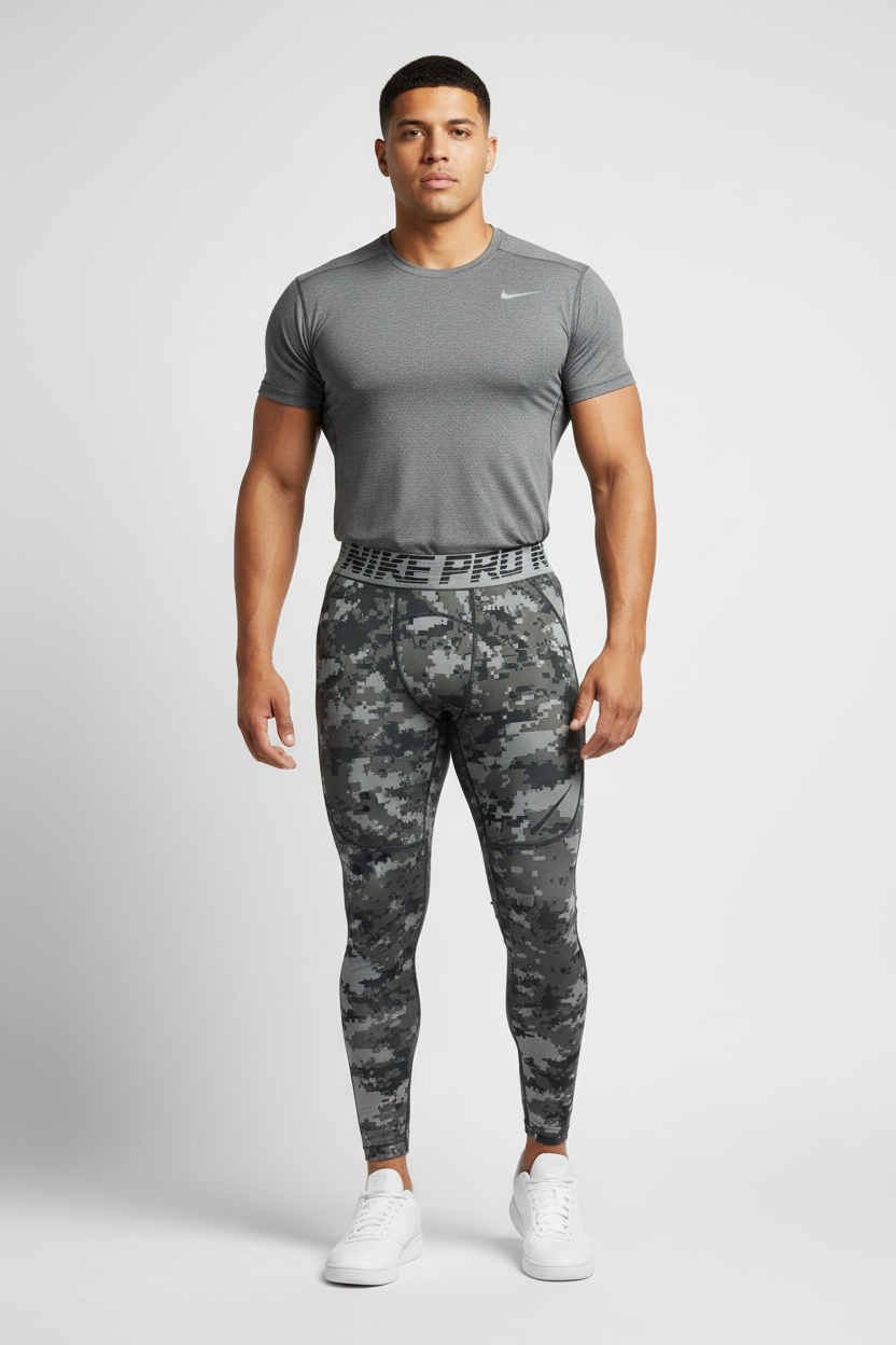 Malla de entrenamiento licra Nike ✔️ Pro HyperCool para hombre con diseño de graffiti en Color gris y negro Talla S