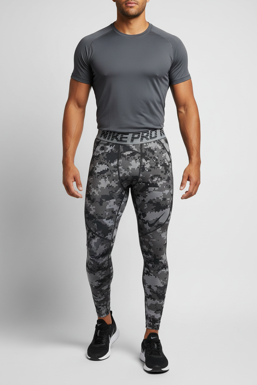 Malla de entrenamiento licra Nike ✔️ Pro HyperCool para hombre con diseño de graffiti en Color gris y negro Talla S