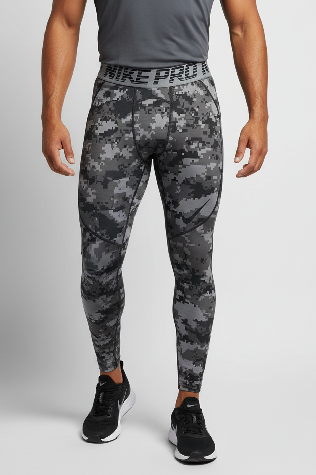 Malla de entrenamiento licra Nike ✔️ Pro HyperCool para hombre con diseño de graffiti en Color gris y negro Talla S