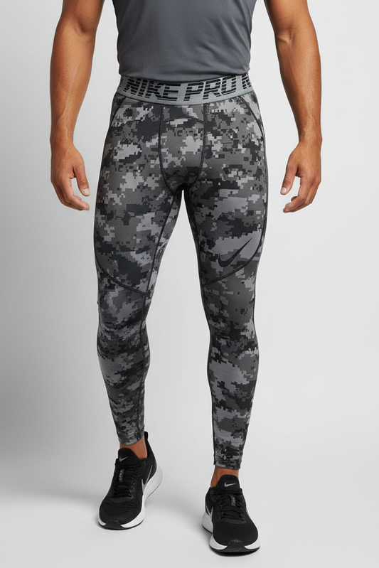Malla de entrenamiento licra Nike ✔️ Pro HyperCool para hombre con diseño de graffiti en Color gris y negro Talla S