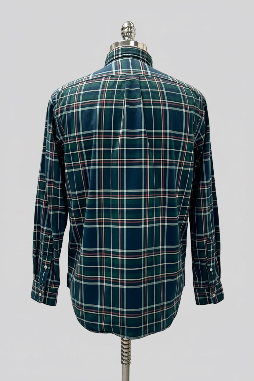 Camisa Polo Ralph Lauren 🏇🏼 de cuadros tartán en color verde oscuro, rojo y amarillo Talla L Entalle Regular