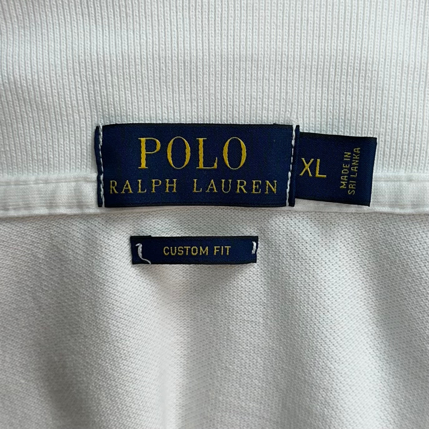 Camiseta Polo Ralph Lauren 🏇🏼color blanco con logo big pony Talla XL Entalle Custom Slim Fit