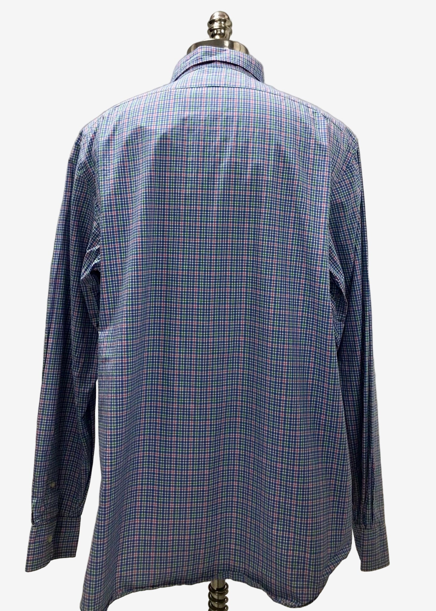 Camisa Polo Ralph Lauren 🏇🏼 color blanco con patron de cuadros rosado, verde y celeste Talla XXL Entalle Regular