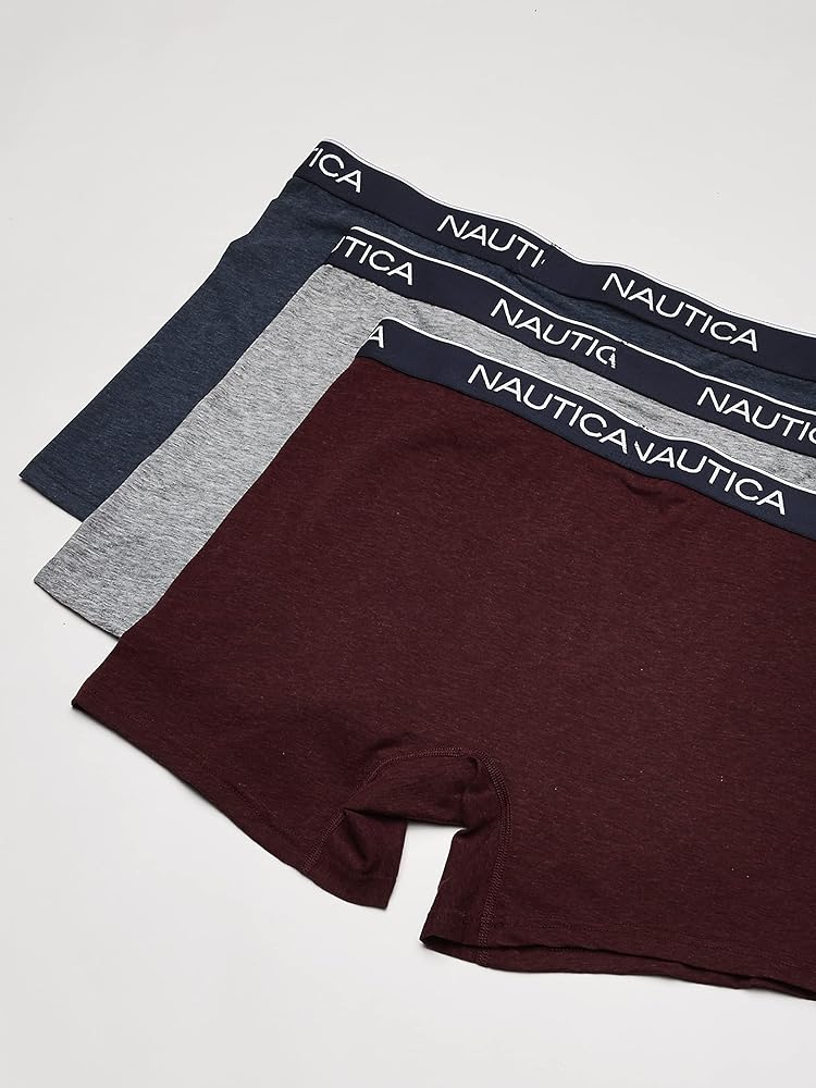 Boxers Briefs Nautica ⚓️ Tela de algodón stretch color azul, gris y rojo oscuro Talla S