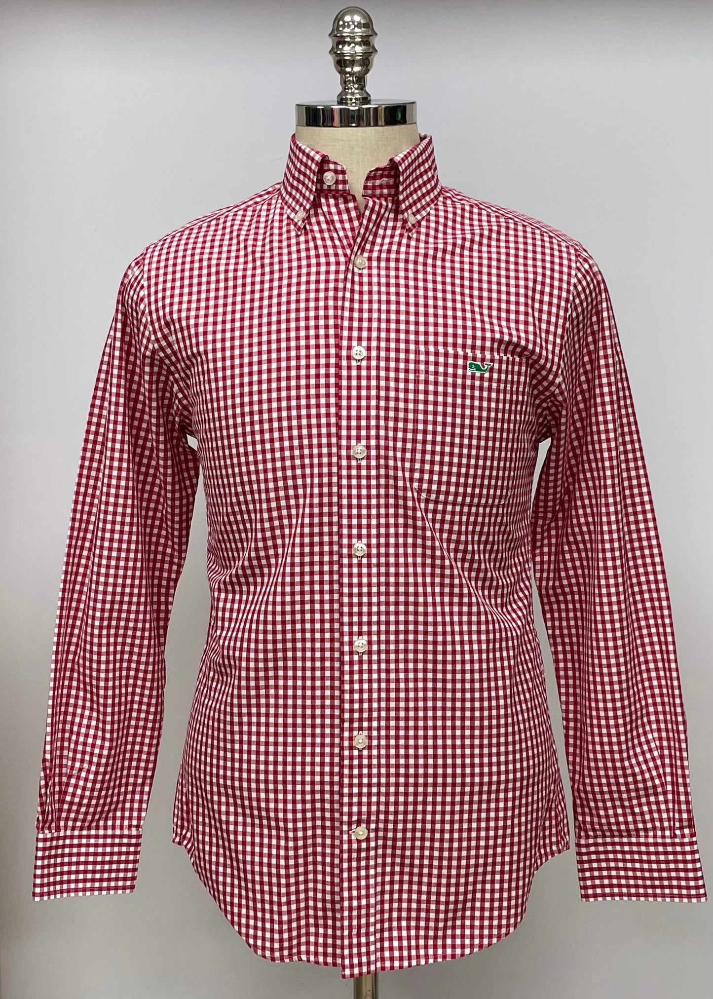 Camisa Vineyard Vines 🐳 con patron de cuadros gingham en color rojo y blanco Talla S Entalle Slim Fit