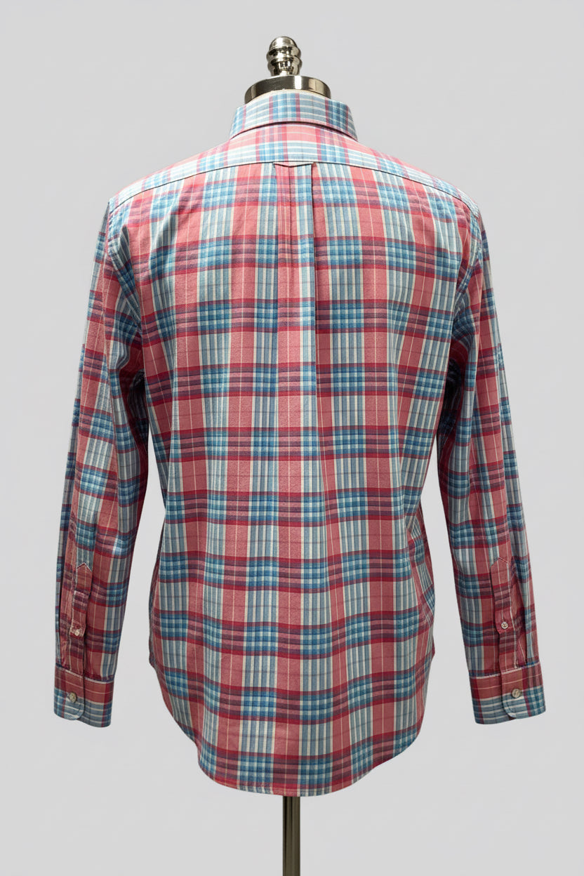 Camisa de botones Vineyard Vines 🐳 de cuadros en color rosado, celeste y blanco Talla L Entalle Slim Fit