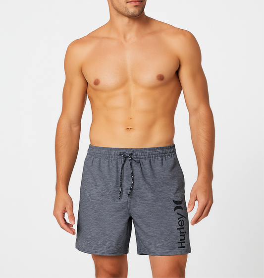Short de baño Hurley 🏄🏽‍♂️ gris degradado y logo en color negro talla S