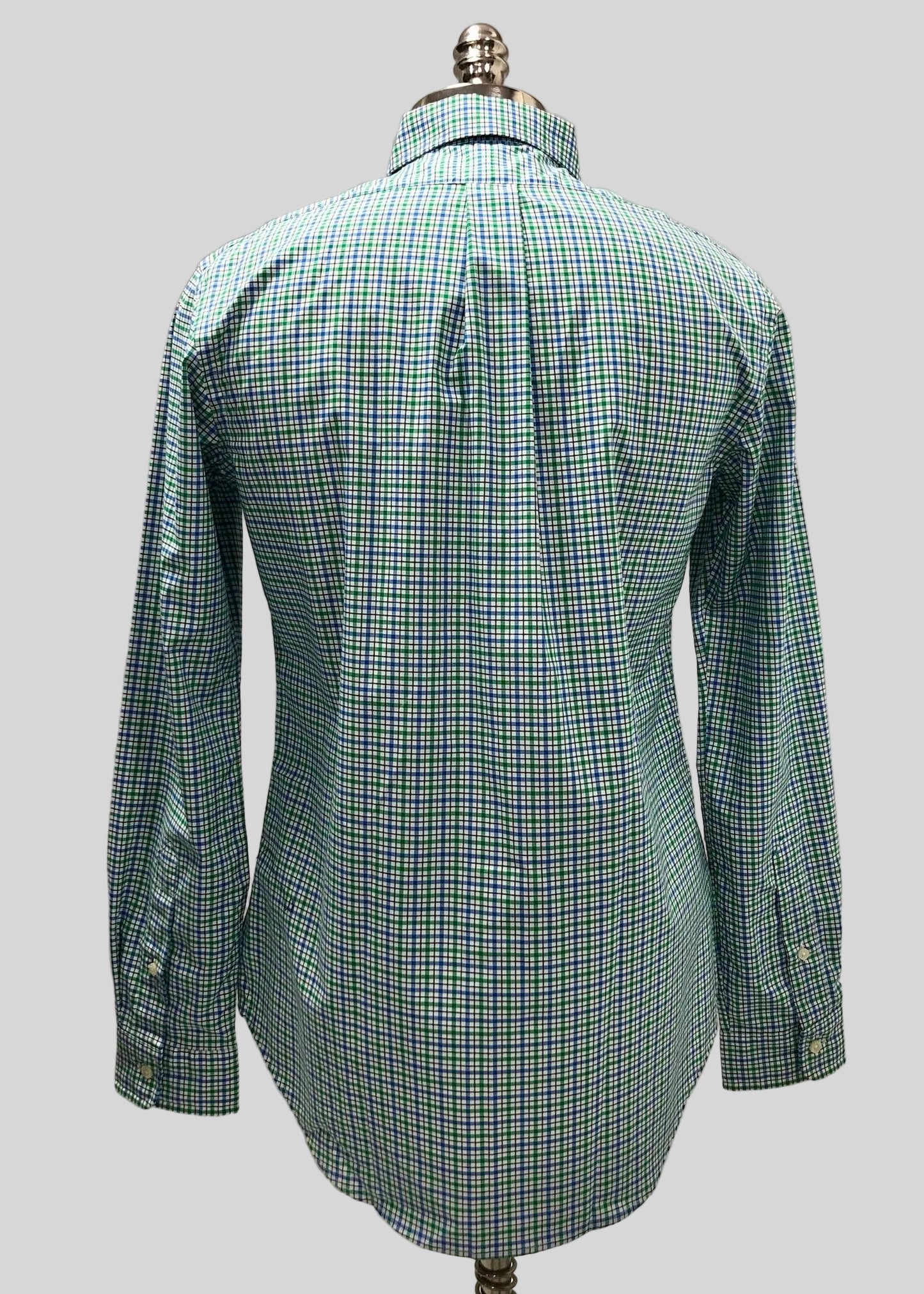 Camisa Polo Ralph Lauren 🏇🏼 color blanco de cuadros gingham azul y verde Talla S Entalle Regular